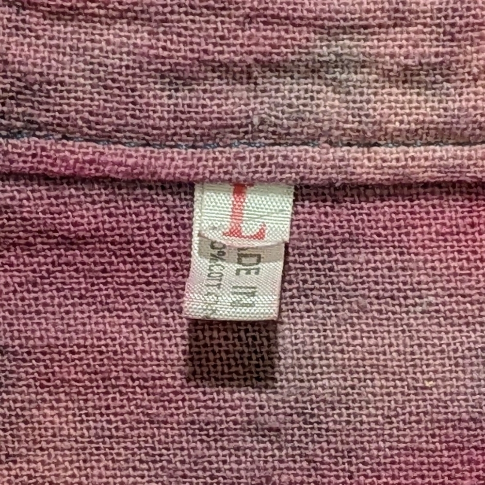 NWOT Beckwoman L 100% Cotton Tie Dyed Mandarin Collar Button Closure Top - Picture 5 of 6